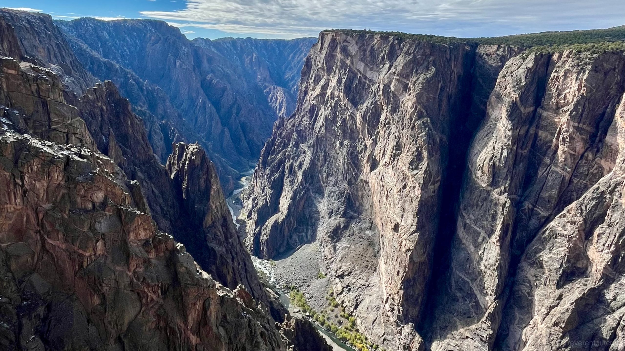 Black Canyon of the Gunnison National Park south rim Painted Wall View 甘尼逊黑峡谷国家公园南沿